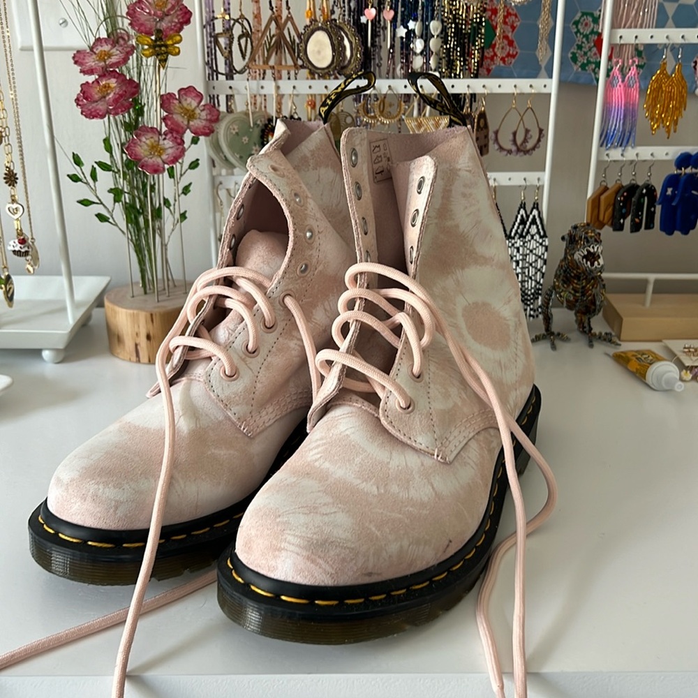 Pink Tie-Dyed Doc Martens